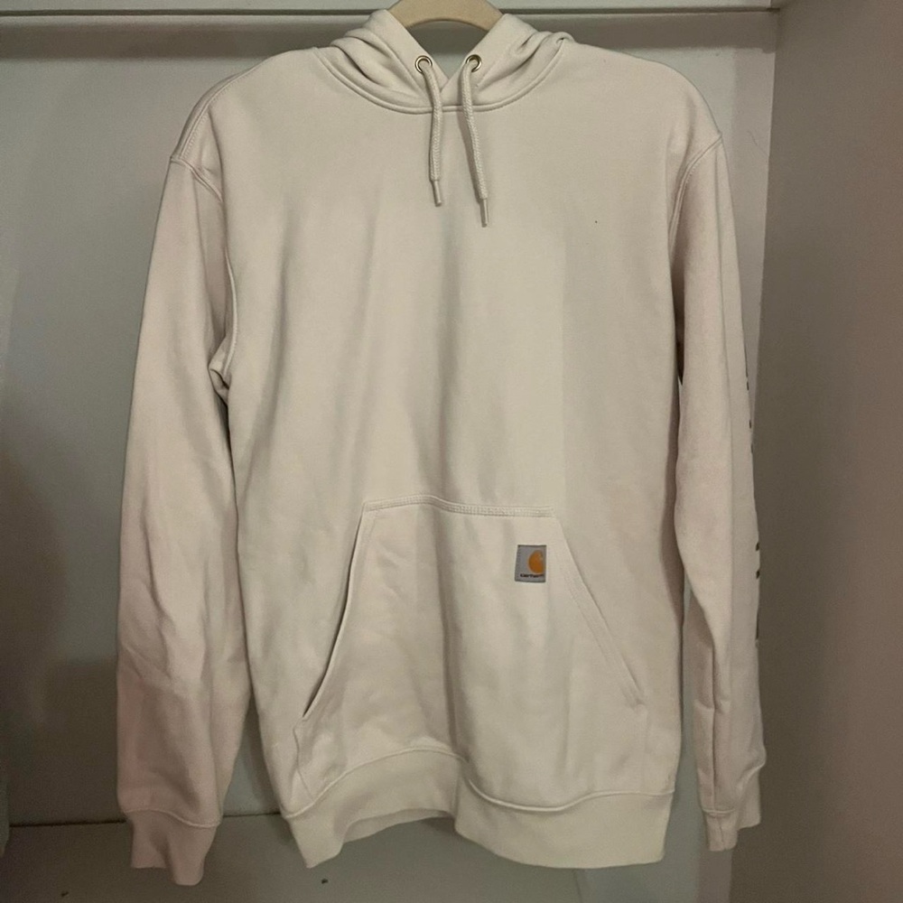 Malt Carhartt Hoodie with Brown logo